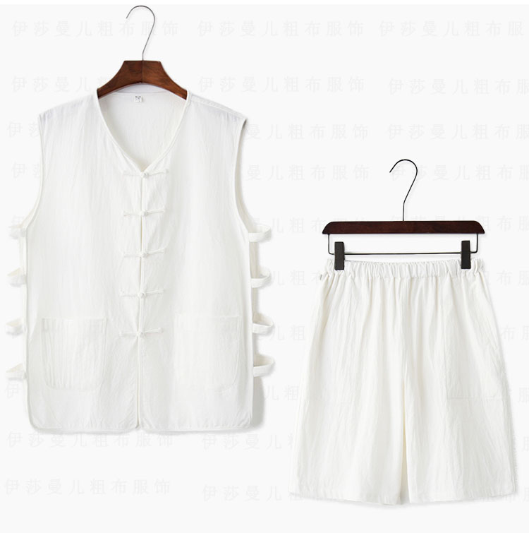 Mùa hè nam lanh cha vest Trung Quốc Tang phù hợp với mồ hôi thấm mồ hôi áo gió Trung Quốc vest vest vest áo thun 3 lỗ