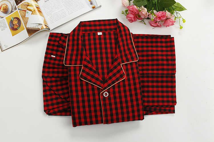 Mùa xuân mới cotton cũ vải thô đồ ngủ nam và nữ dài tay kẻ sọc trung niên nhà quần áo chia tay người yêu quần áo thương hiệu đồ ngủ cao cấp