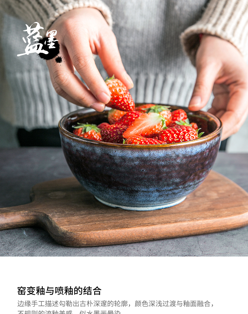 Northern wind color restoring ancient ways web celebrity couples Japanese European household ceramic bowl bowl rainbow such as bowl dish bowl plate
