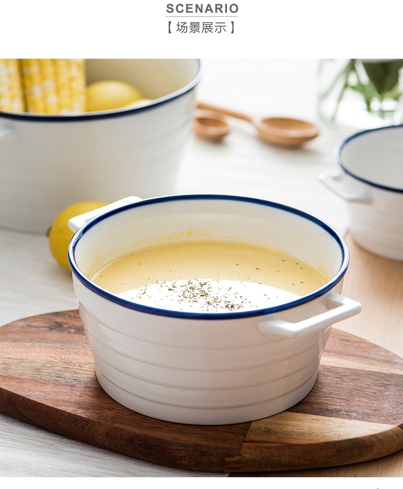 As northern Japanese contracted web celebrity home large ceramic "bringing your ears rainbow such As bowl bowl salad soup bowl tableware