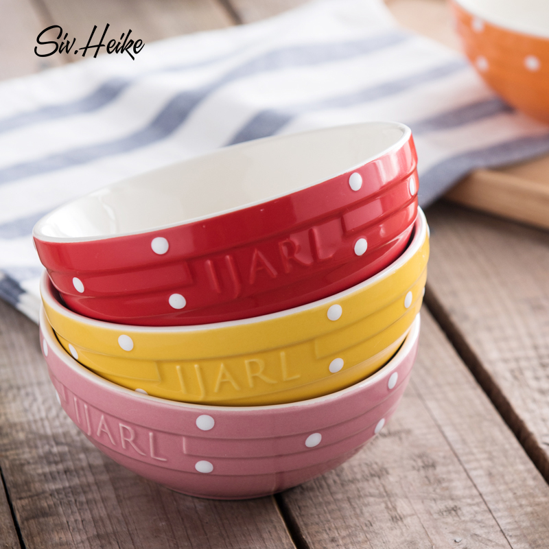 Wave point Nordic ins creative Japanese European household ceramic salad bowl mercifully rainbow such as bowl bowl bowl bowl of tableware