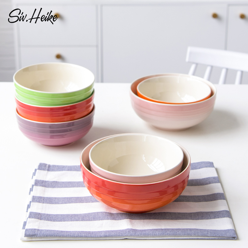 European creative ins picking household ceramics salad bowl dessert mercifully rainbow such as bowl bowl bowl of soup bowl of tableware