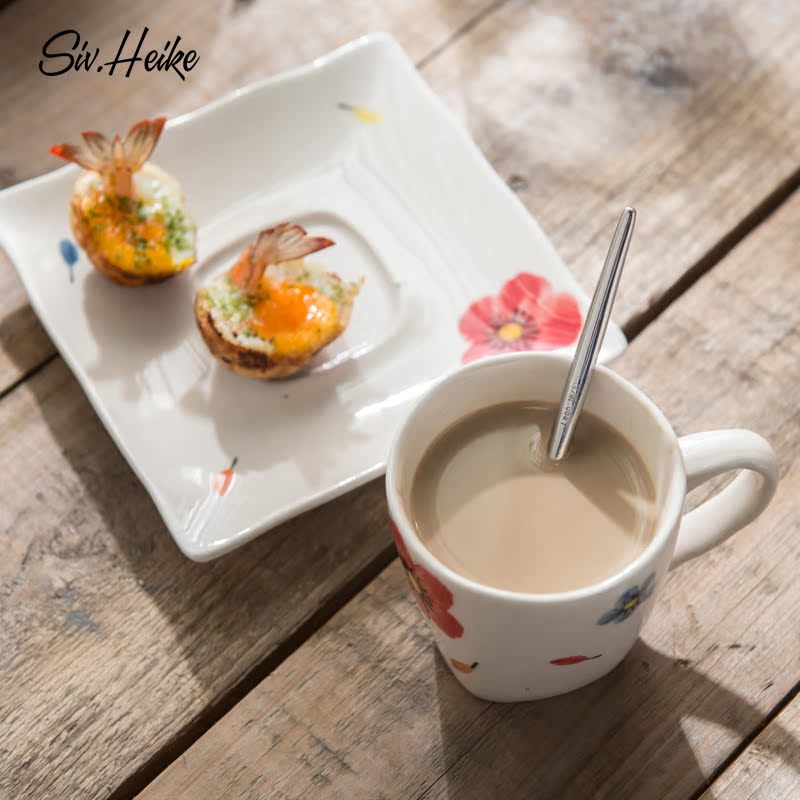 Nordic hand color home European ins have the ceramic coffee cups and saucers suit glass tea cup tea sets