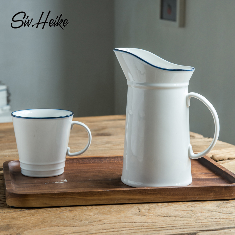 European - style ins Japanese - style contracted creative household ceramics restoring ancient ways, large capacity of cold water cold juice kettle pot, milk pot