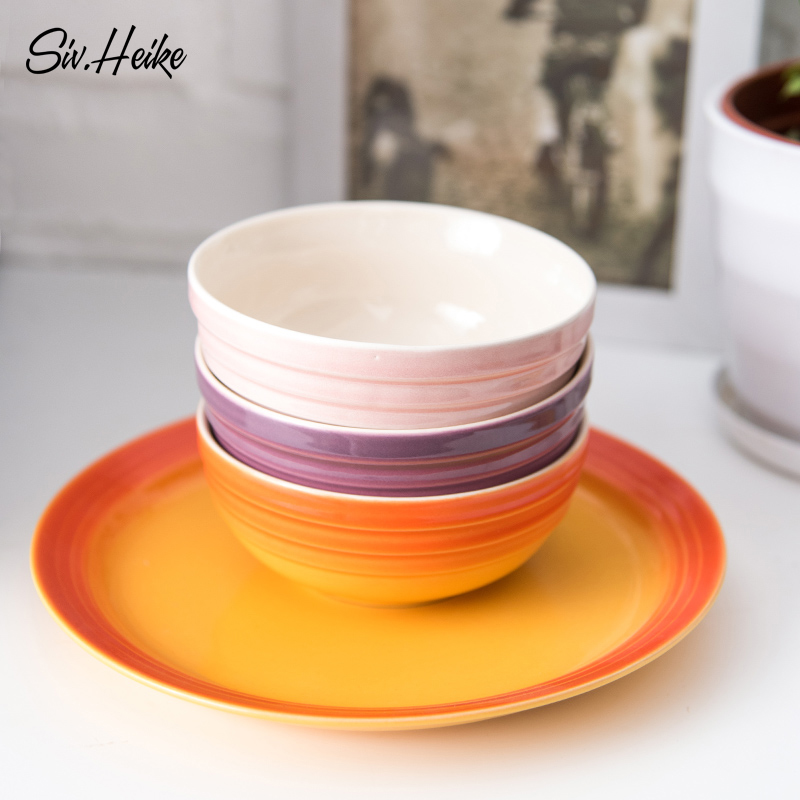 European creative ins picking household ceramics salad bowl dessert mercifully rainbow such as bowl bowl bowl of soup bowl of tableware