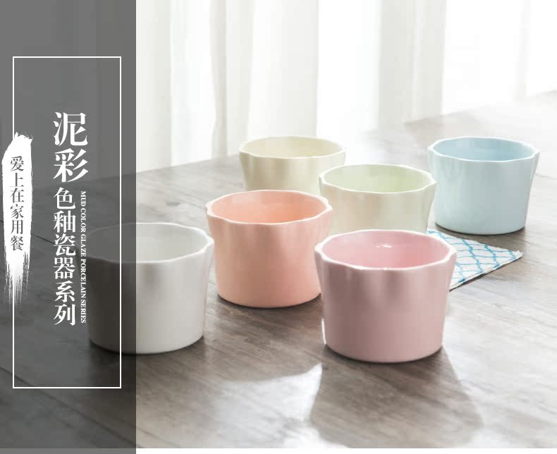 Japanese European creative color ceramic bowl shu she baking cup oven baked pudding bowl bowl cake mould