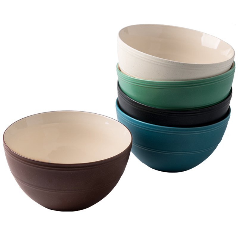 Matte enrolled Nordic vintage Japanese domestic large - sized ceramic bowl of the big bowl bowl of soup basin rainbow such as bowl bowl of salad dishes