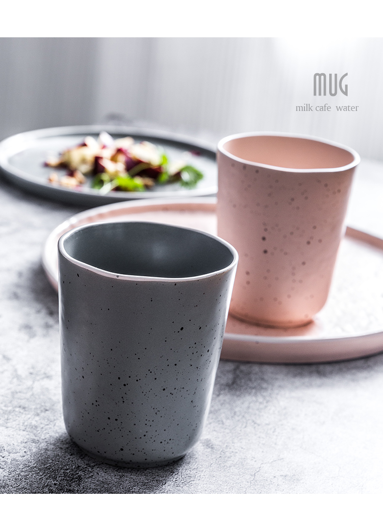 Nordic ins couples simple Japanese continental ceramic cup high - capacity keller gargle coffee cup tea cups