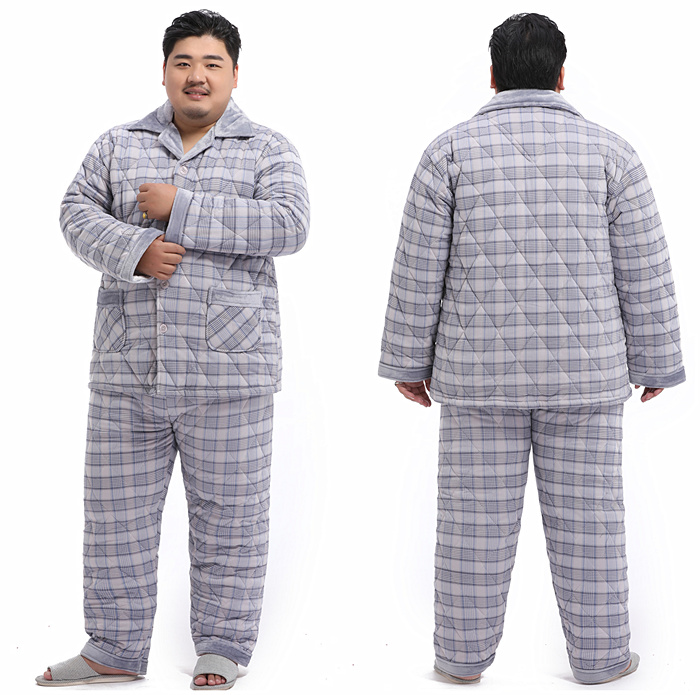 Bộ đồ ngủ mùa đông bên trong và bên ngoài chăn bông nhồi bông phục vụ nhà nam áo khoác cotton và phân bón XL 5XL300 kg bộ mặc nhà thu đông cho nam