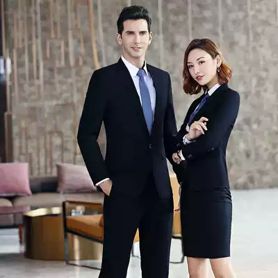 Non-ironing suit jacket women Autumn and Winter interview professional dress men and women with long sleeve suit suit hotel overalls