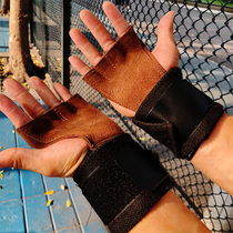 WRGD fitness with wrist-protection glove protective palm anti-wear and breathable anti-cocoon pain-proof lead up to hard pull glove