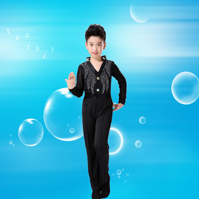 Chàng trai mới Quần áo khiêu vũ Latin trẻ em Trang phục thi nhảy Latin Trang phục trẻ em tập nhảy Quần áo trẻ em Quần áo Latin - Trang phục trang phục hóa trang cho bé
