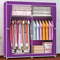 Cloth Wardrobe Assembly Economical Type Brief Modern Reinforcement Plus Coarse Thickened Steel Tube Double Zip Canvas Simple Wardrobe