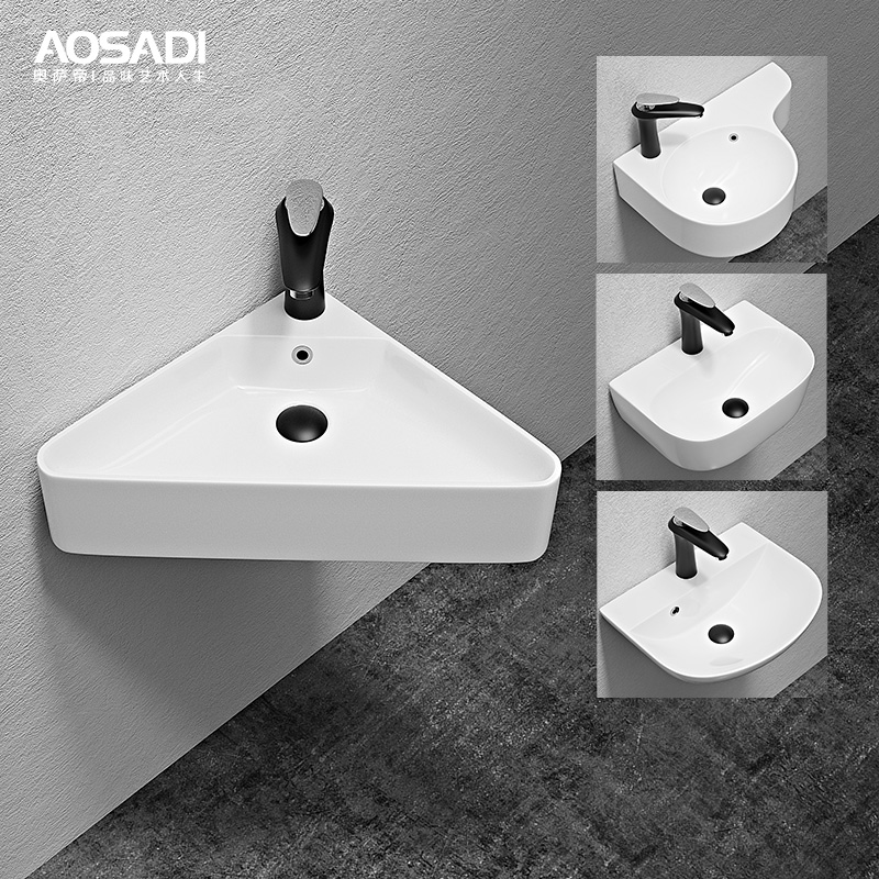 Osarti Hanging Wall Basin Triangle Washing Basin Corner of Small Household Mini Single Balcony Washing Balcony