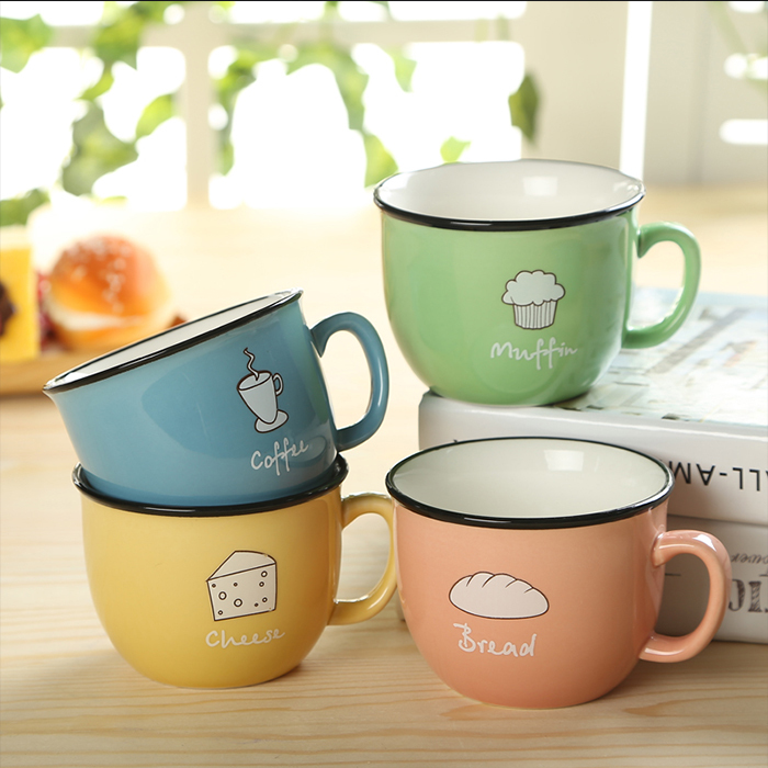 Special Ceramic Children's Cup Coffee Cup Couple Water Cup Microwave Milk Breakfast Cup Coffee Cup