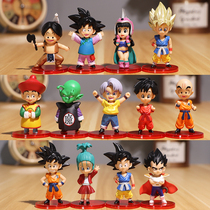 Q version of Dragon Ball hand-held full set of doll Monkey King Wukong Wu Jita Super Saiyan model ornaments gift