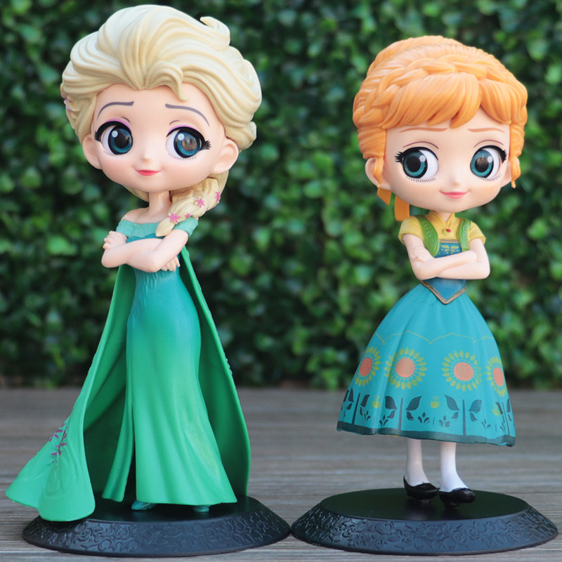 Q Posket Ice and Snow Aesa Princess Elsa hosts Anna Elsa Model Birthday Gift Cake Swing