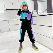 Girl Trendy Suit Children Fried Street Autumn Style Foreign Air Girl Trend Clothes CUHK Childrens Tennis Red Street Dance Two Sets