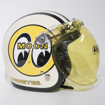 Spot casque de moto rétro à bulles pare-brise universel à trois boutons et lentille de protection solaire avec lunettes à monture