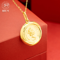 Shi Li Pai gold female ace chain 999 gold to create a full texture of bright color