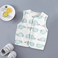 Áo sơ mi cotton cho bé sơ sinh mùa xuân và mùa thu nam nữ 0-1 tuổi áo ấm phần mỏng mặc vest nhỏ ghi le jean cá tính cho bé