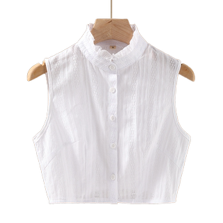 韩版秋冬立领假领子女百搭假领纯棉荷叶边多功能木耳边衬衫假衣领