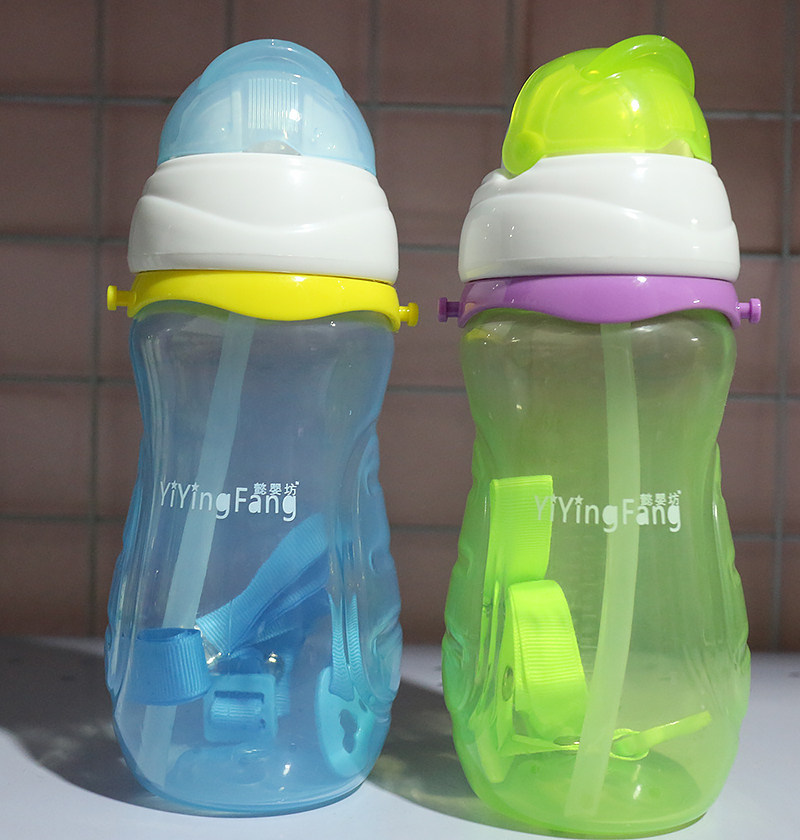 Colour PP 330ML large baby kindergarten wide calibre water glass straw cup kettle-Taobao