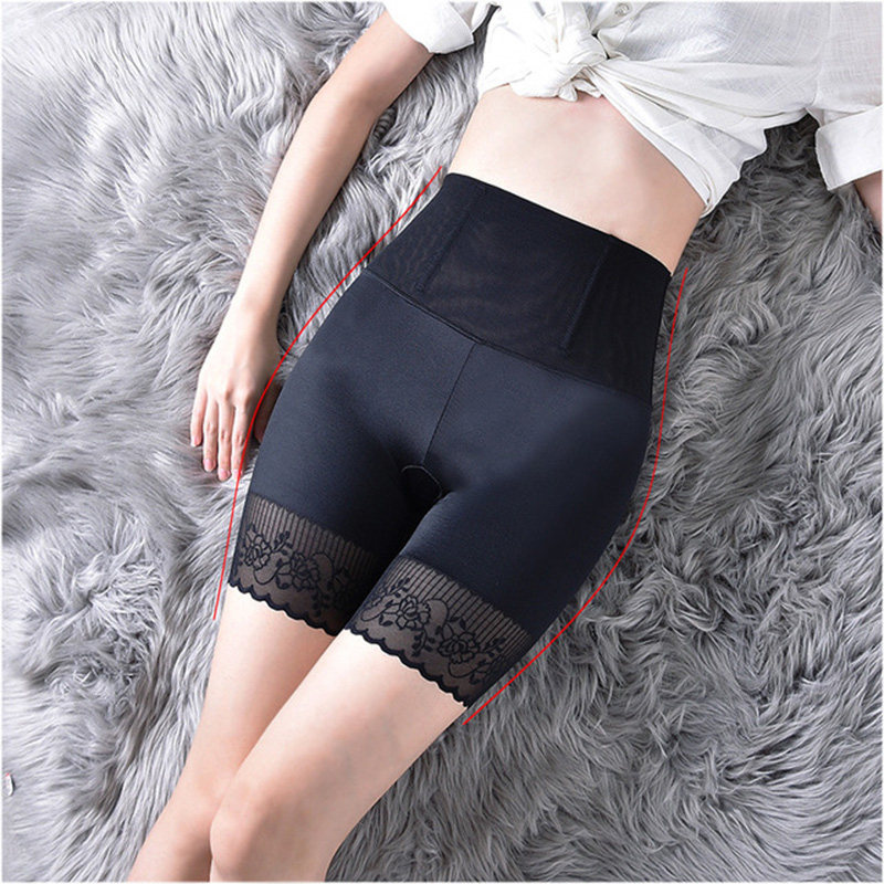 Ultra thin section Ice tow belly pants Shaped bunches waist up small belly powerful high waist safety pants women anti-light curl