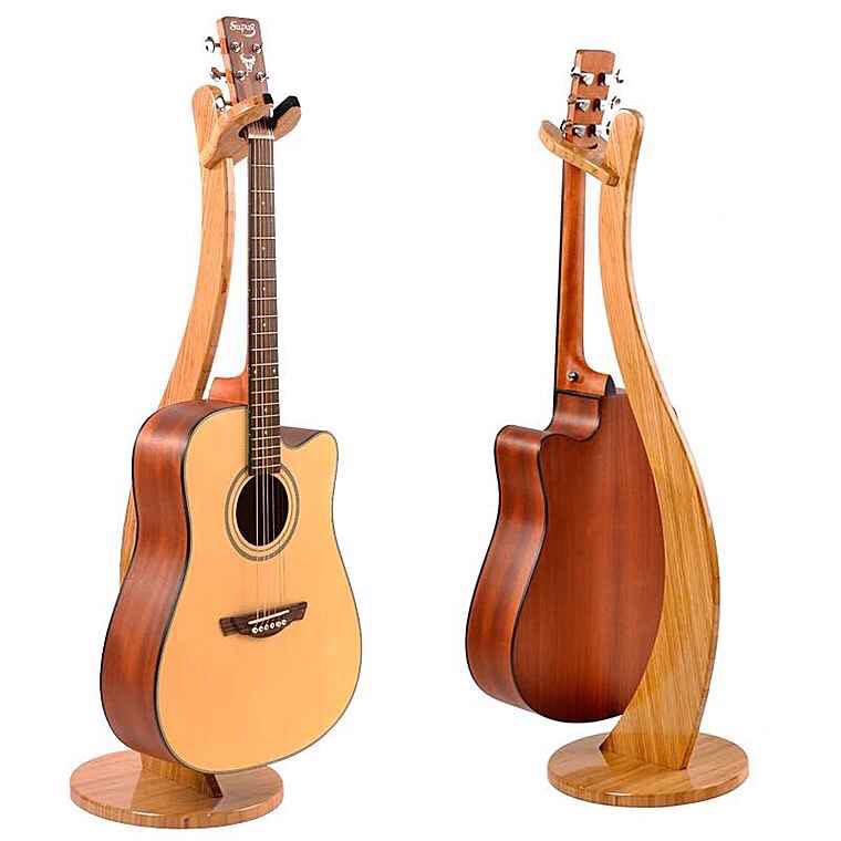 supug punch-free folk guitar ukulele violin hanger solid wood bamboo folding guitar stand