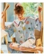 Bộ đồ ngủ mùa hè của phụ nữ cotton búp bê cổ áo nửa tay áo nịt dài giữa váy ngủ phần mỏng thoáng khí giữa tay áo dịch vụ tại nhà - Bên ngoài ăn mặc