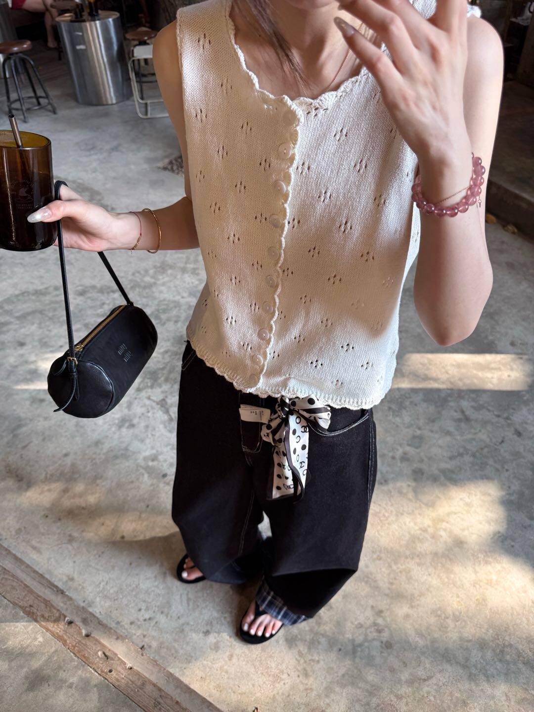 В наличии! oker章壳儿 оригинальная льняная ажурная жилетка корейского стиля универсальная майка топ новая модель 26 A683