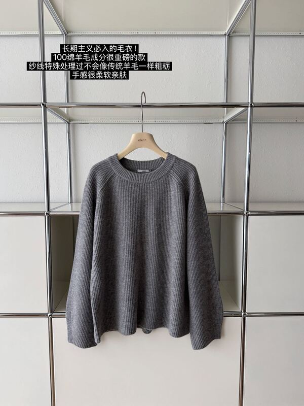 Oker Genuine Product~ Full Wool Thick Sweater with Curved Sleeves, Versatile and Simple Korean Style, Autumn/Winter 26 A1087 Oker Genuine Product~ Full Wool Thick Sweater with Curved Sleeves, Versatile and Simple Korean Style, Autumn/Winter 26 A1087