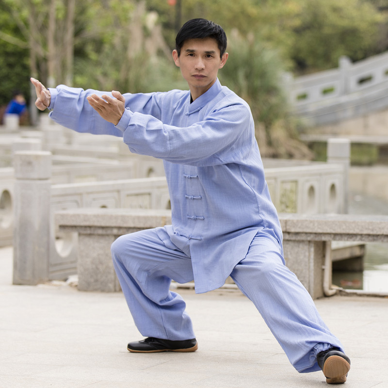 柏龄太极服弹力棉麻锦武术练功服夏男女2025高端品牌八段锦表演服-太极服-淘宝百科网