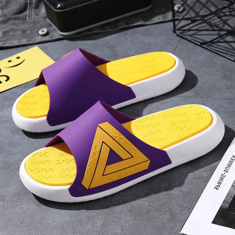 Slippers men's summer outwear Anti-slip net red men's word drag Korean version Trend outdoor lovers thick bottom beach sandals