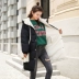 Áo hai dây cotton nữ dài dày 2018 mùa đông mới một váy hai mặc áo khoác cotton xuống Hàn Quốc áo phao đôi nam nữ Bông