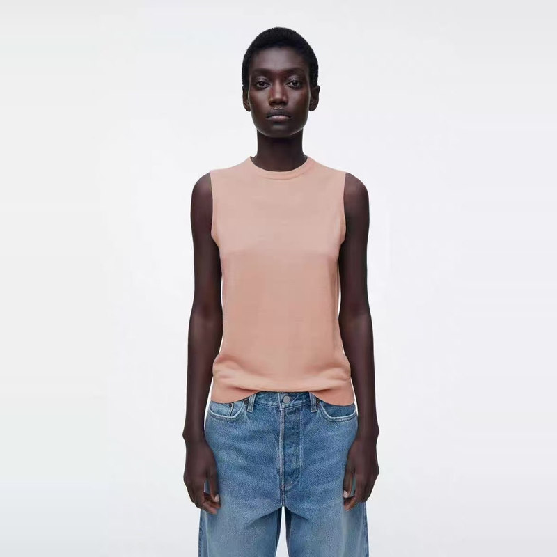 Pure Yuan Cs Standard Version 52% Merino Wool 48% Linen Vest in Off-White, New for Spring 2025, W054B