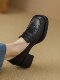 Senshi Hejiang sheepskin thick heel loafers for women 2025 spring new square toe high heel single shoes British small leather shoes