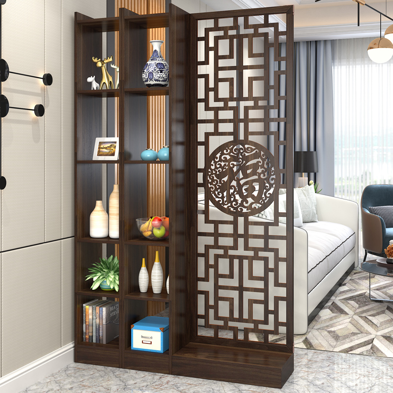 New Chinese solid wood flat wind screen partition living-room in the door shielded from the genguan cabinet minimalist modern light and luxurious closing decoration