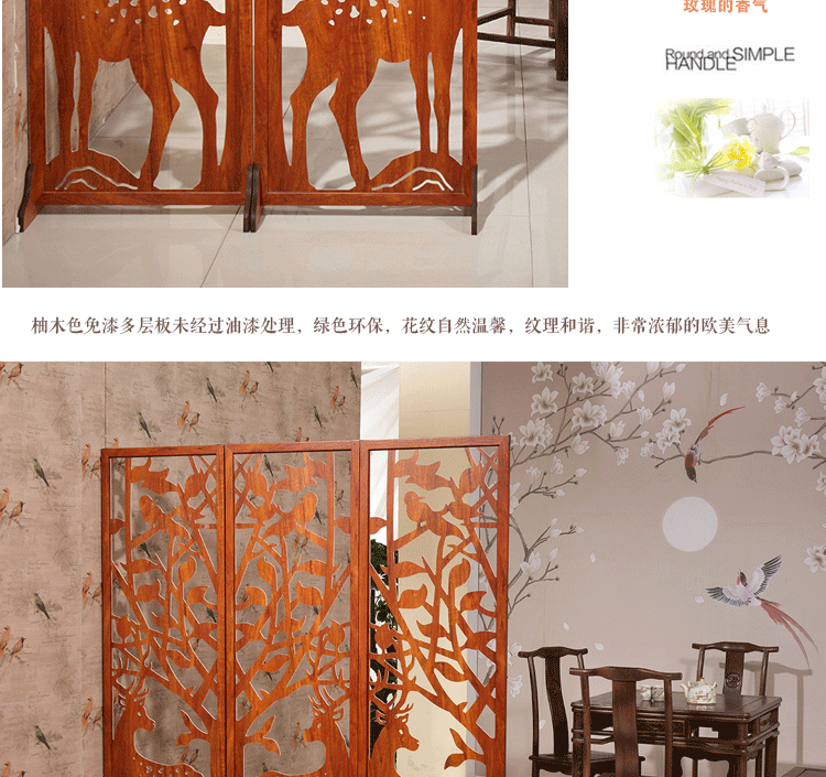 Cửa mới kiểu Trung Quốc vách ngăn gỗ chắc chắn vách ngăn màn hình gấp đẩy kéo hiên phòng khách căn hộ nhỏ đơn giản gấp đôi di động - Màn hình / Cửa sổ vách ngăn gỗ phòng khách