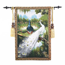 Peacock Belgian tapestry art Jacquard tapestry European and American new Chinese background wall decorative fabric hanging painting