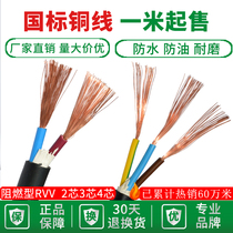 The national standard copper power cable RVV2 3 of the 4-core 0 5 0 75 1 0 1 5 2 5 6 Square Soft cover wire