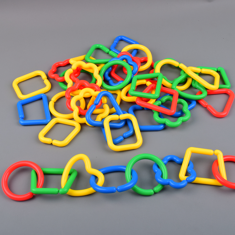 Children's educational toys geometric chain geometric chain with buckle plastic building blocks kindergarten building blocks desktop toys