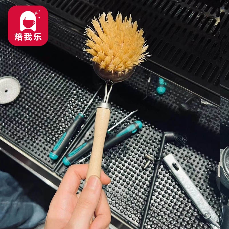 Coffee Equipment, Coffee Machine Brewing Head Brush, Round Head Cleaning Brush, Bristles Are Hard Enough Not to Burn Hands, Coffee Shop Supplies