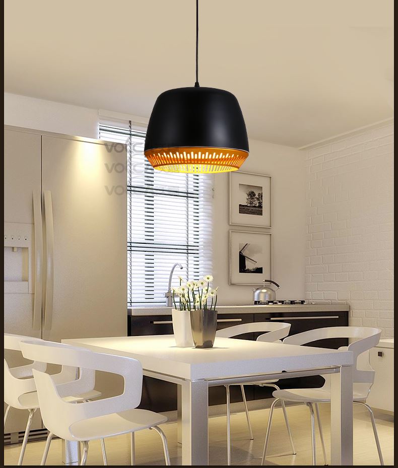 Modern Led Pendant Light Drum Metal Shade Restaurants Dining Room Decor Horizon Lights