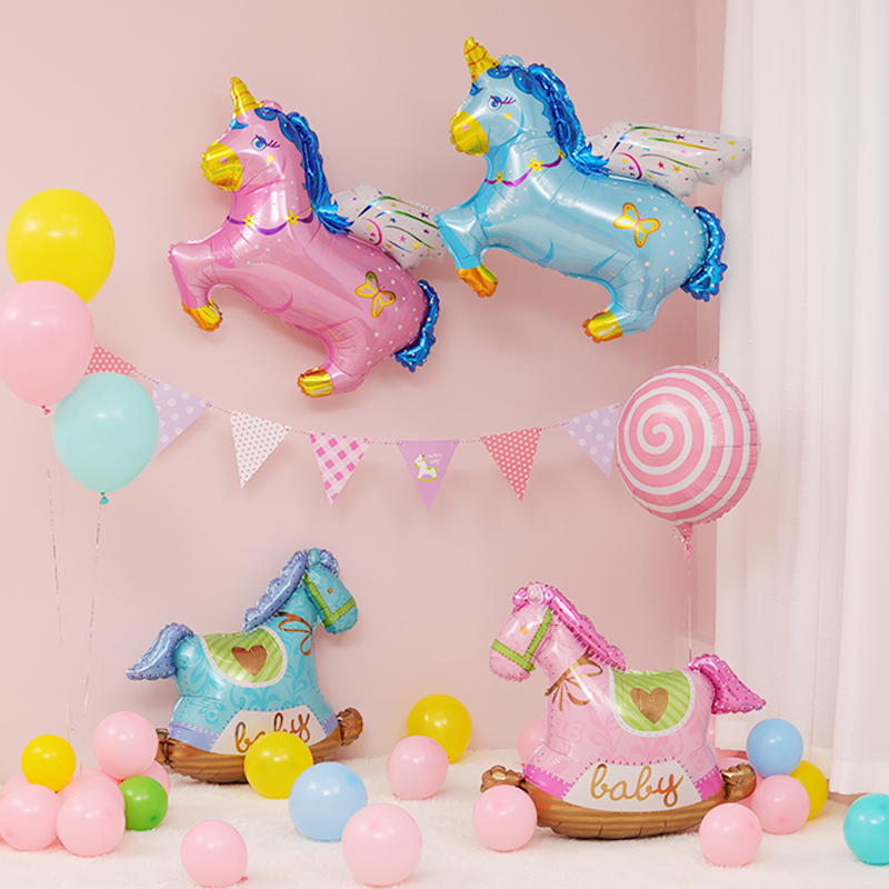 Baby Full Moon 100 Days Placement Supplies Children's Festival Birthday Party Decorations Creative Great Flying Macaton Trojan Horse Balloons