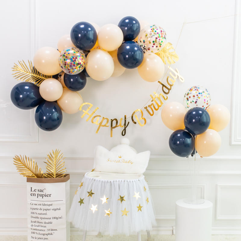 ins Net Red 1 boys and girls baby one year old birthday layout decoration children's theme scene background wall balloon