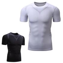 Tights Short-sleeved mens basketball training sports Running fitness Stretch quick-drying air-absorbing sweat-absorbing running T-shirt fitness