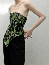 SiON Aoichi Qingtian Original Design Classical Exterior Wear Strapless Dark Embroidery Slim Slim Sexy Spice Girls Strapless