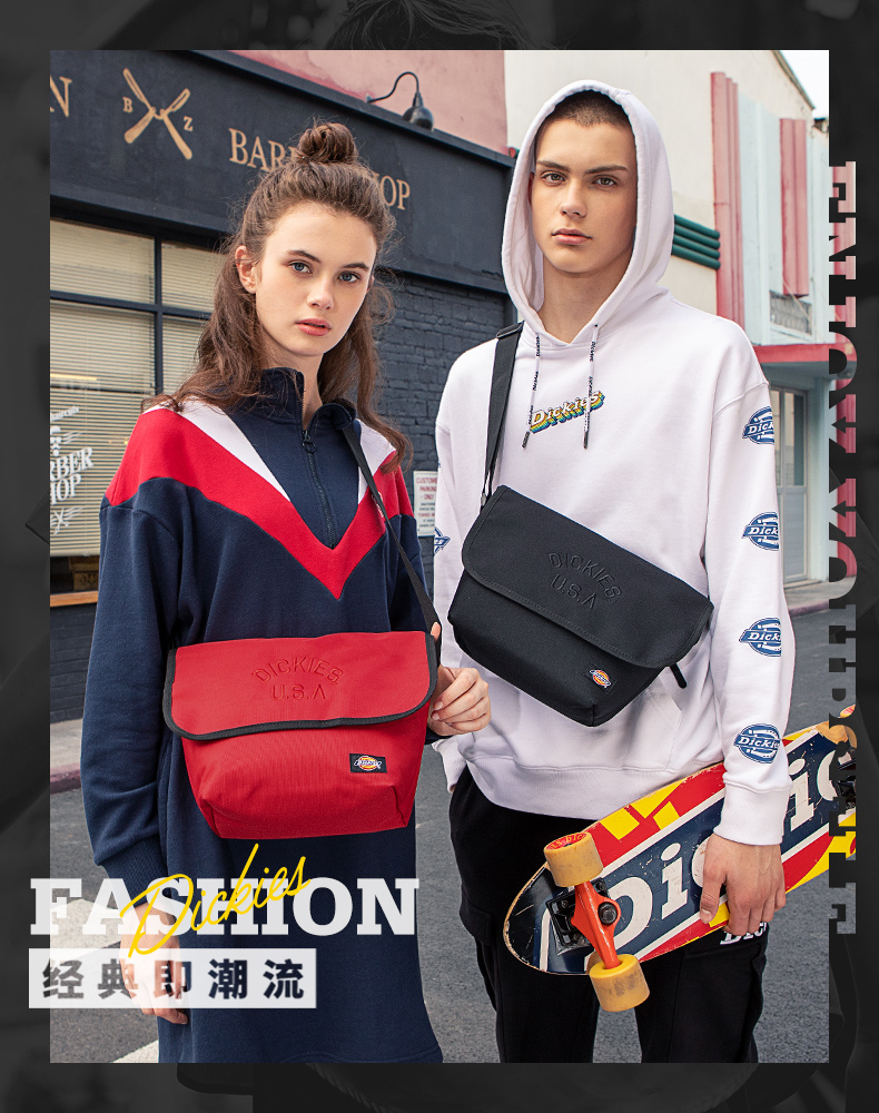 Dickies 帝客  休闲简约纯色斜挎邮差包 图1