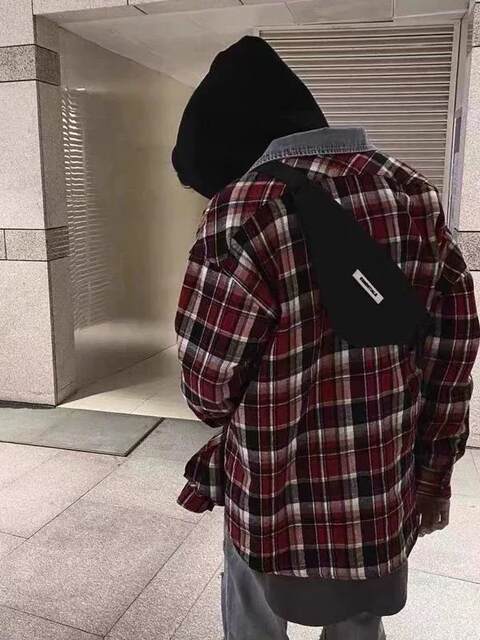 FOG FEAR OF GOD main line American retro fifth season men's flannel red plaid couple shirt